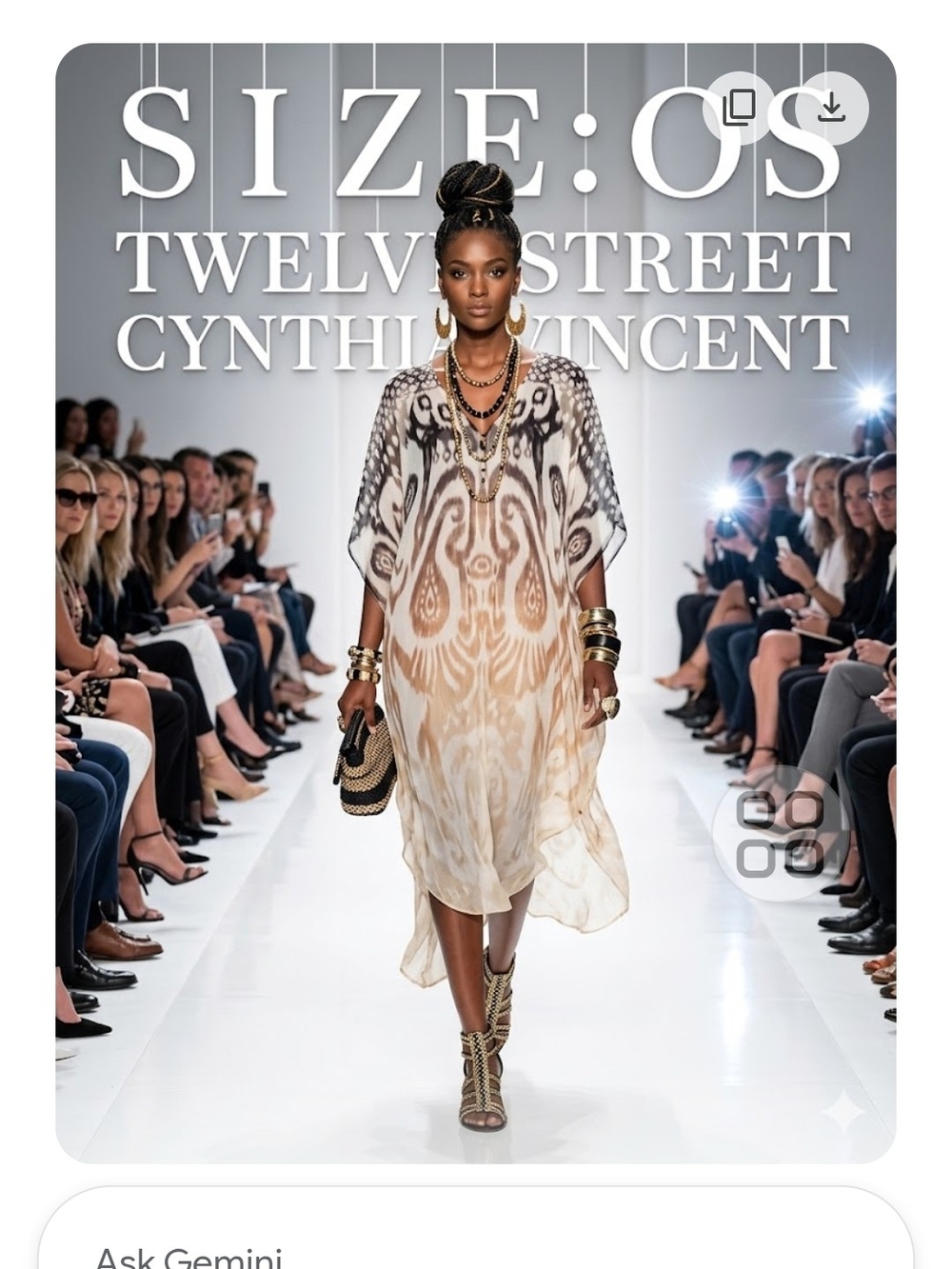 Flawed Twelfth Street by Cynthia Vincent Cream and Black Midi Kaftan